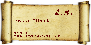 Lovasi Albert névjegykártya